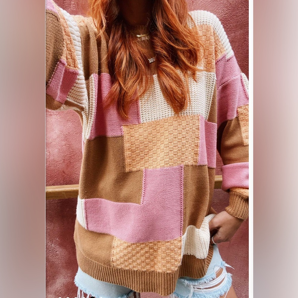 Show Me Your Mumu Patchwork Ember Tunic Sweater in Size LARGE